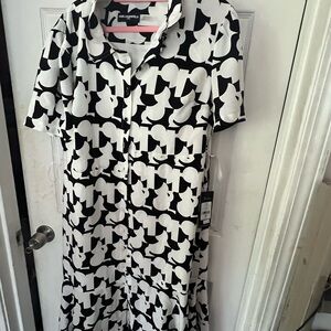 Karl Lagerfeld Monochrome Patterned Maxi Dress